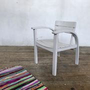 Fauteuil vintage pour enfant blanc gris clair 1950