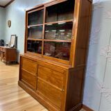 Vintage industrial wooden display cabinet / school cabinet