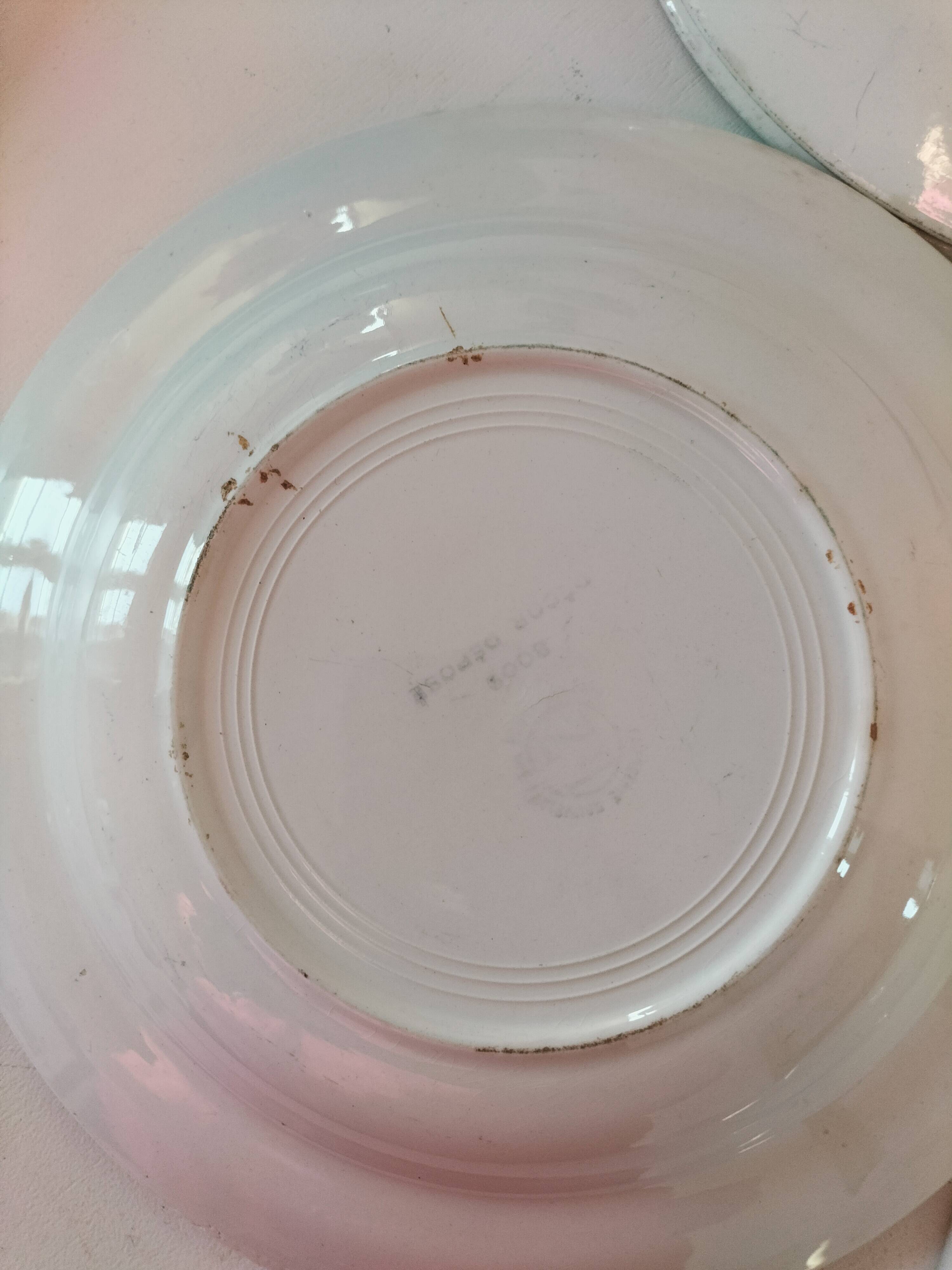 Set of 6 soup plates Faïencerie Nouvelle Givors from the 50s