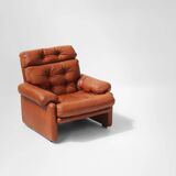 Brown leather armchair Coronado by Tobia Scarpa for B&B Italia, Italy ca. 1960