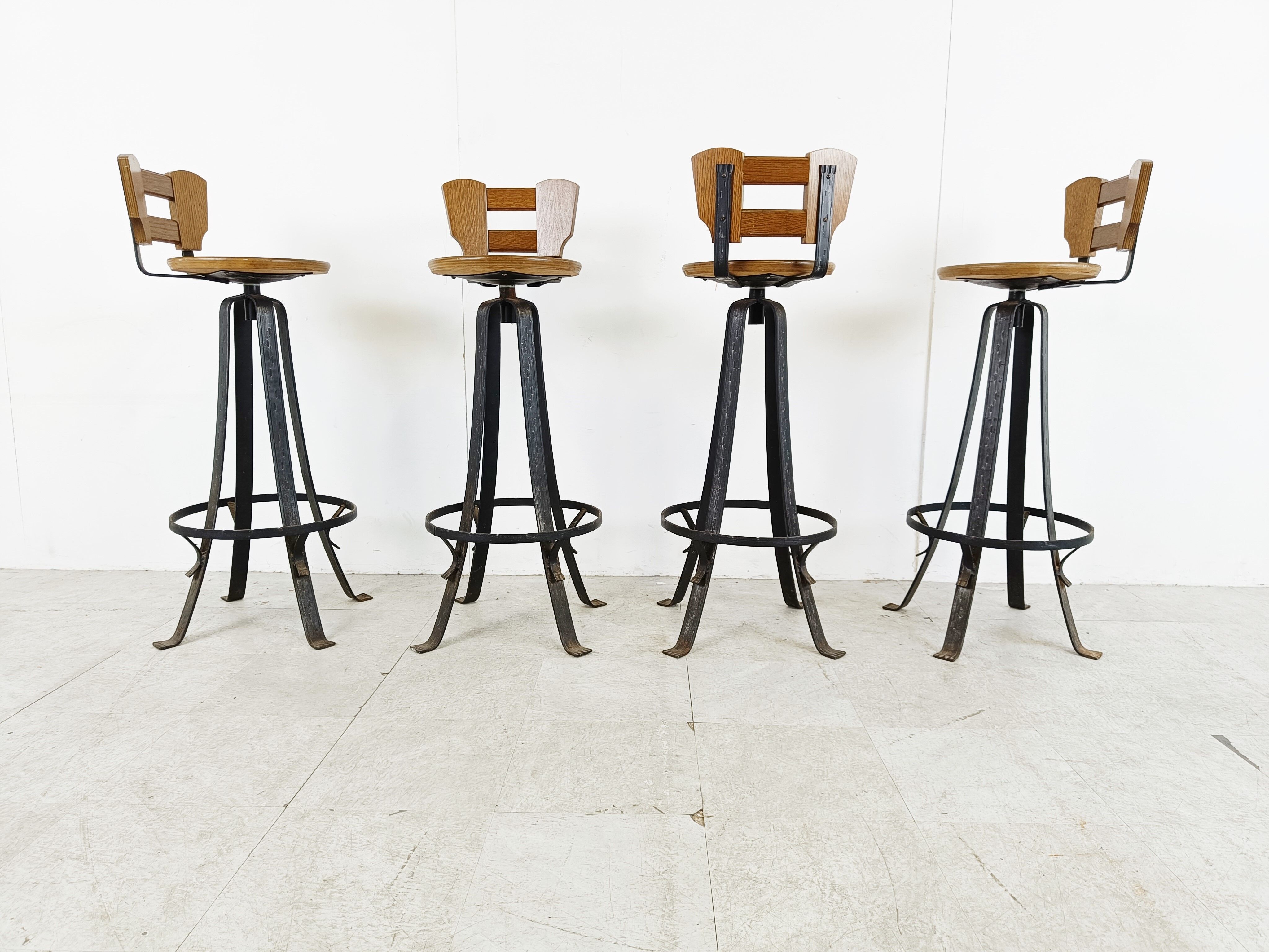 Vintage brutalist bar stools, 1970s