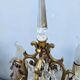 Pair of Gilt Bronze Candelabras with Colored Crystal Tassels