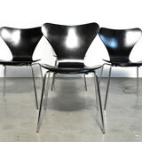 Set of 4 butterfly chairs 3107 by Arne Jacobsen for Fritz Hansen, 1976 Denmark