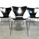 Set of 4 butterfly chairs 3107 by Arne Jacobsen for Fritz Hansen, 1976 Denmark