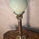 bronze lamp Corinthian column green opaline superb 52x13 cm