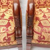 Pair of Empire mahogany armchairs