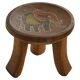 Small tripod stool Kamba hand-carved, elephant motif, Kenya, mid-20th century.