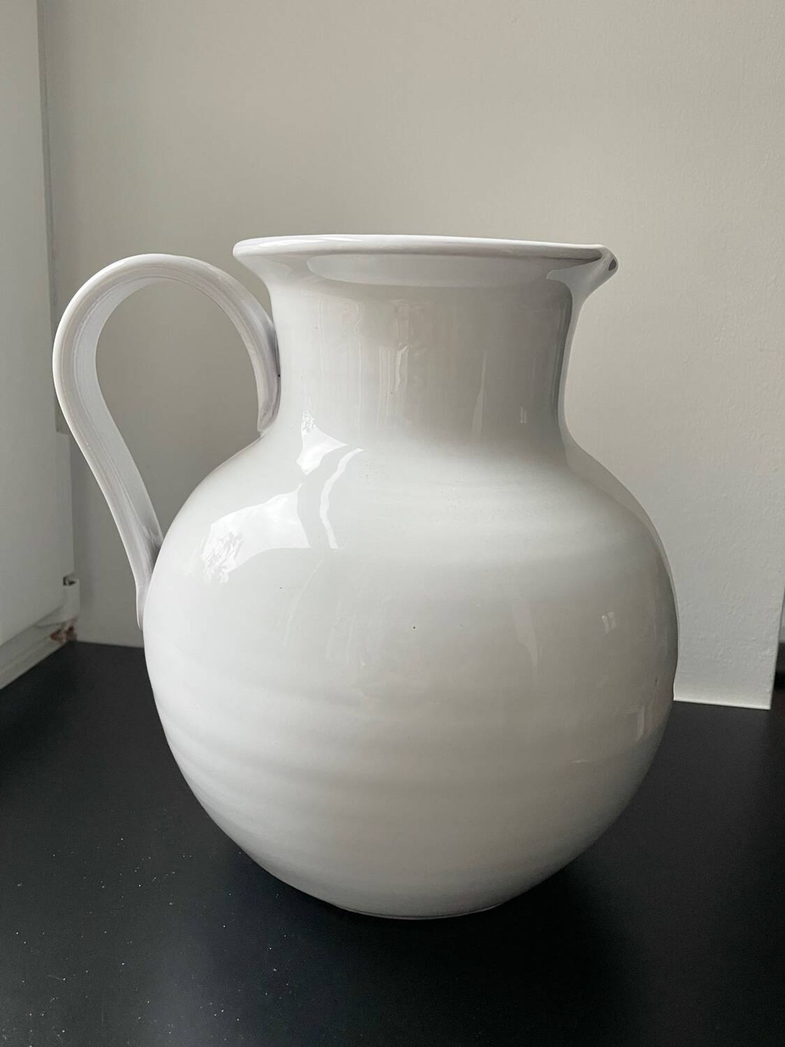 Vase, white ceramic sun jug