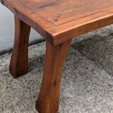 Brutalist solid wood coffee table, vintage