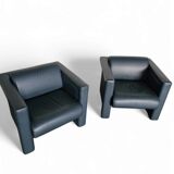 Pair / Trix and Robert Haussmann / Leather Chairs by Knoll