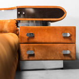 Double bed with alcantara radio 70s vintage modernariato
