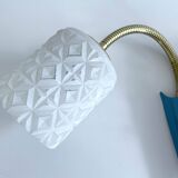 Vintage 50s Blue Glass Wall Lamp