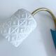 Vintage 50s Blue Glass Wall Lamp