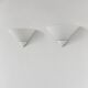 Pair of vintage wall lights in glass and white lacquered metal, Limburg, Germany 70s