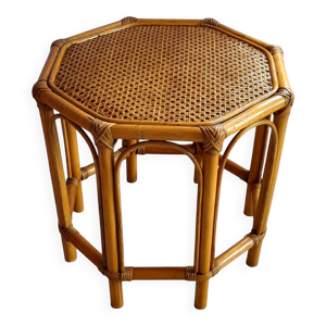 Table basse vintage en - rotin