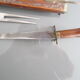 Carved kitchen knife and fork from India