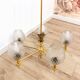 Vintage 5-light chandelier in glass and brass