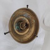 Suspended lantern in moulded glass and brass – 50's vintage light fixture