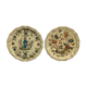 Pair old plate Moustiers Salins ceramics painted france vintage