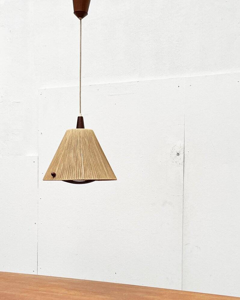 Teak pendant lamp Type 324 from the mid-century by Temde, 1960s.