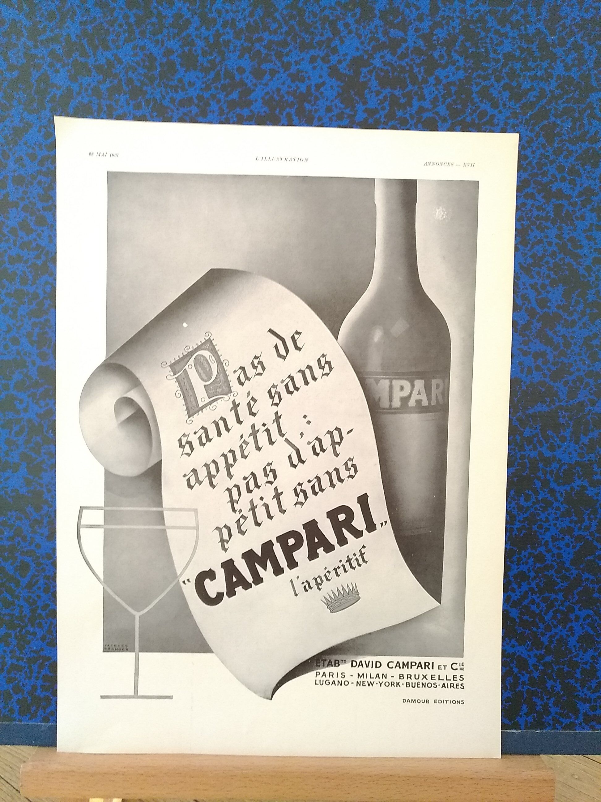 A Campari aperitif paper advertisement
