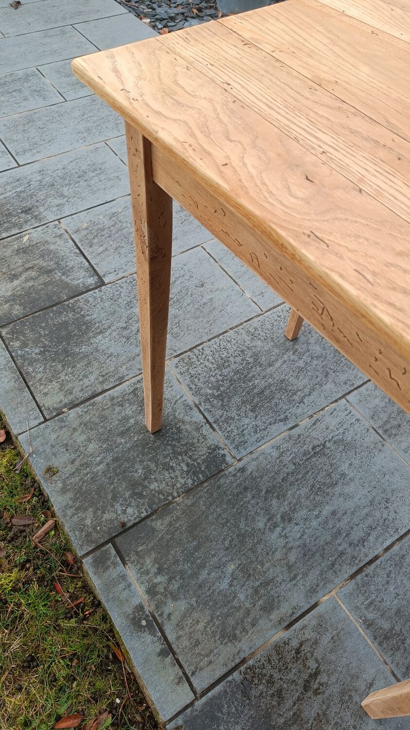 Old table made of raw wood