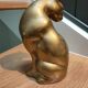 Statuette félin en laiton vintage