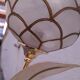 Floral floor lamp in pearlescent Capiz, 1970s.