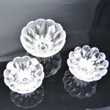 Set of 3 Lausitzer Glas candlesticks, Germany, 1980s