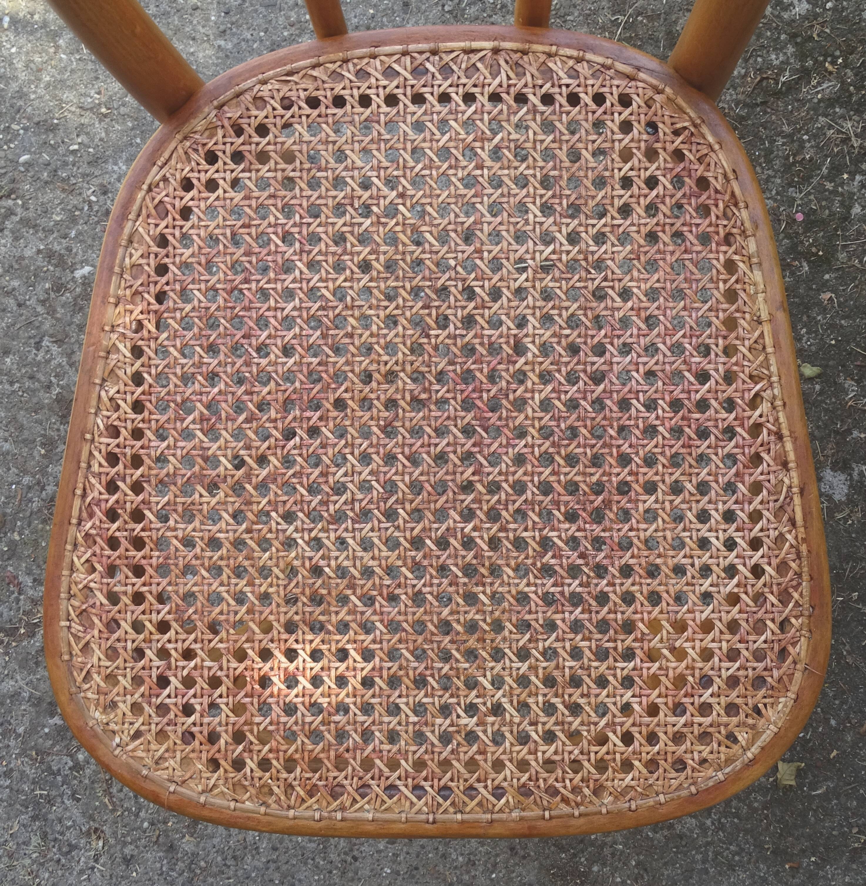 Set of 4 THONET chairs No. A 738 from 1920, caned - bistro -