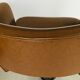 Pair of brown faux leather armchairs - black metallic footing - 1960