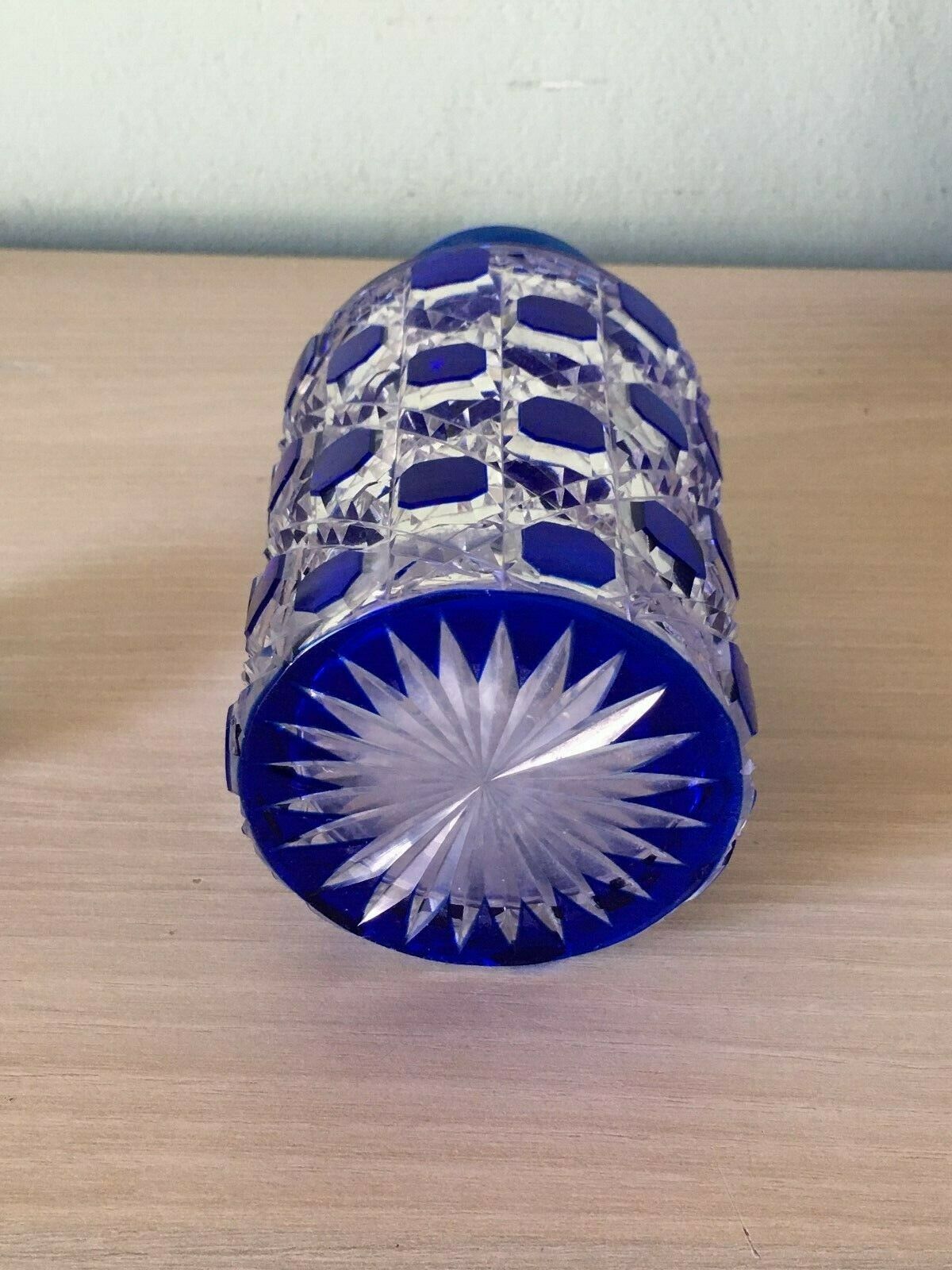Baccarat crystal bottle model diamonds stoned blue