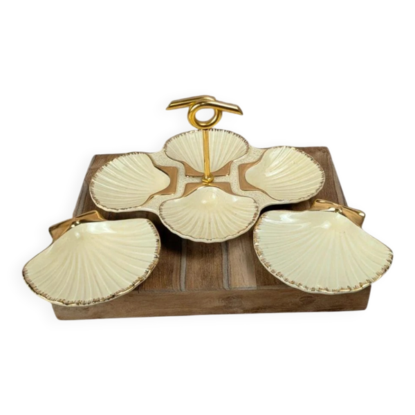 Présentoir coquillage vintage Siloa Paris + 2 coquilles