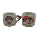 Duo de tasses vintage Je t'aime Moi aussi