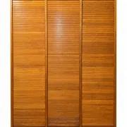 Vintage oak three-panel curtain cabinet