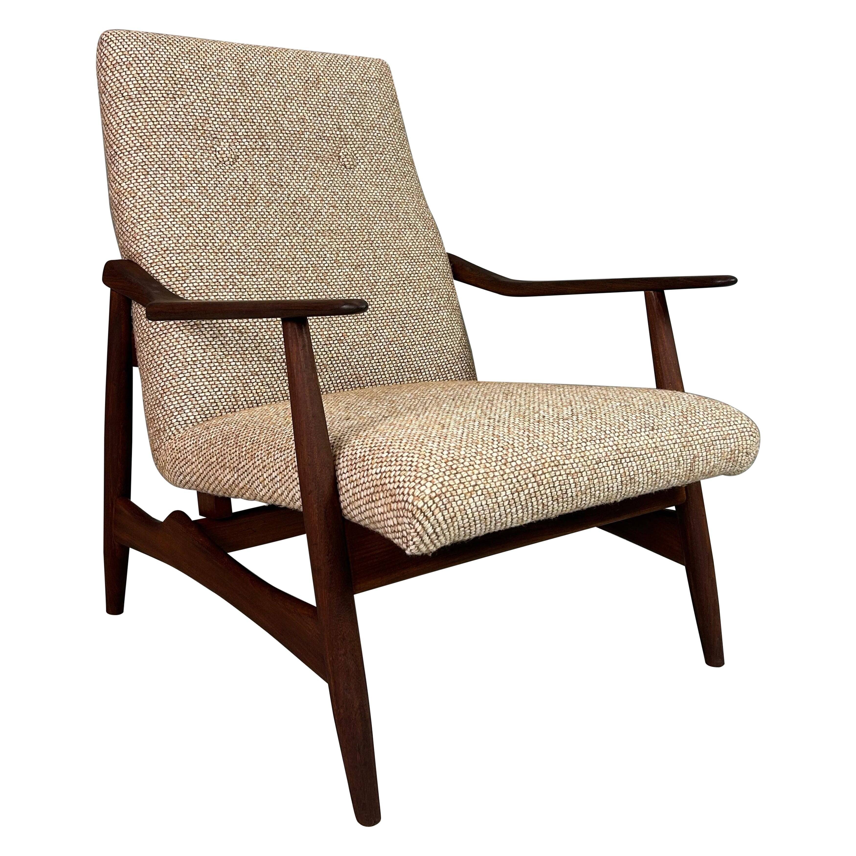 Danish teak armchair newly upholstered, 1960s