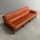 Brutalist, Brazilian style leather lounge sofa, 1960s