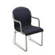 Italian cantilever chair 1990s blue fabric upholstery