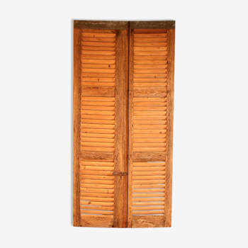 Pair of pickled wooden shutters