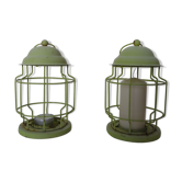 Duo of small metal lanterns