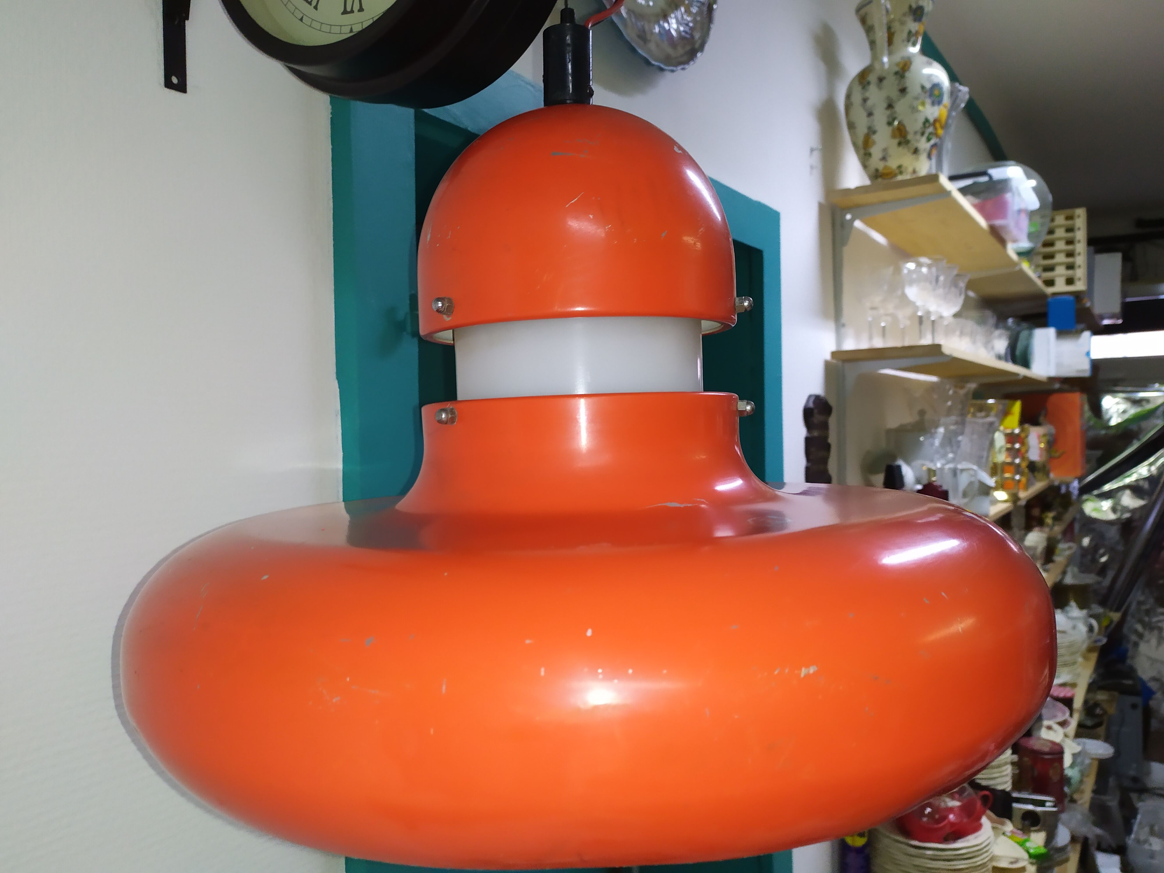 Orange suspension lamp