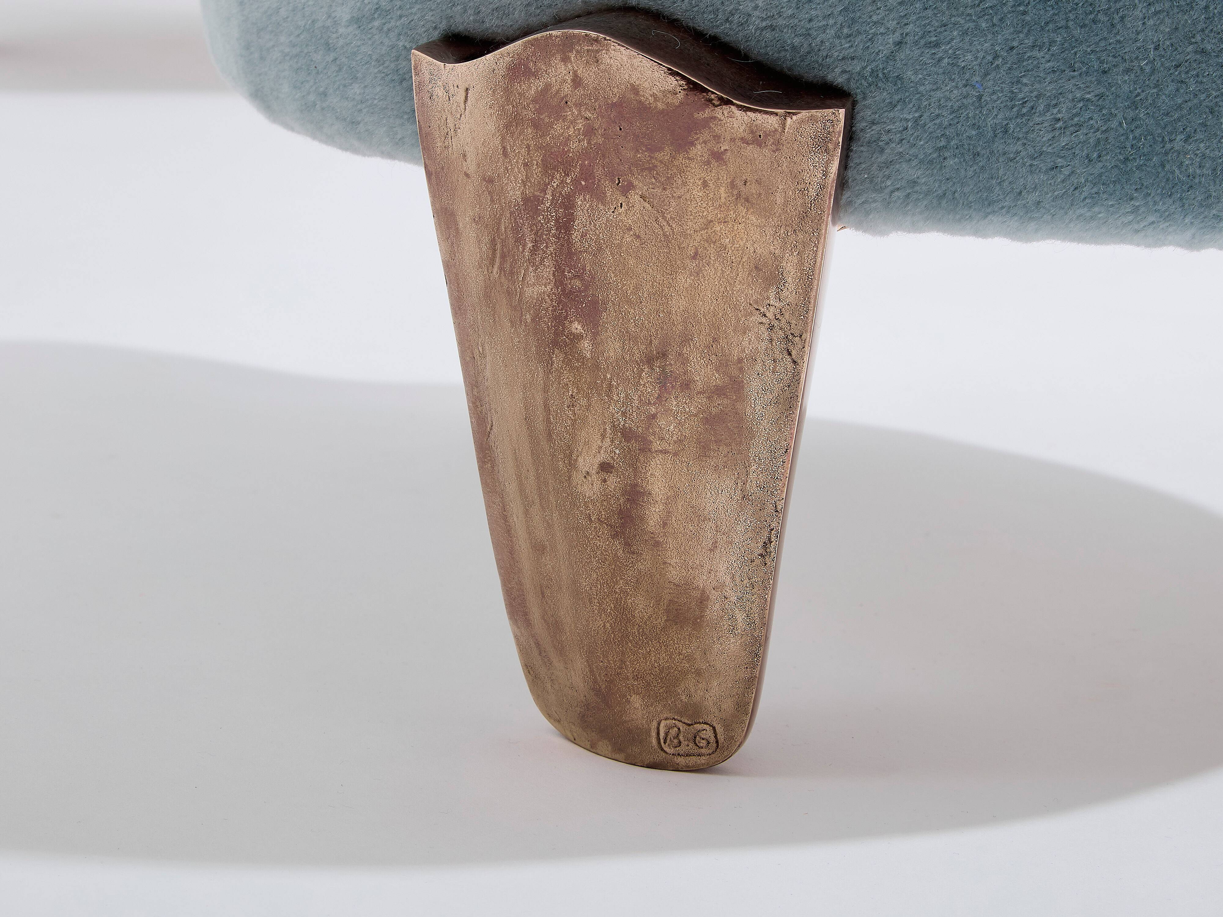 Pair of Garouste & Bonetti Koala pouffes in mohair velvet 1995