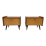 Pair of 1960s bedside tables compass feet