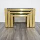 Vintage Hollywood Regency Brass Coffee Tables, 1970s, Set of 3