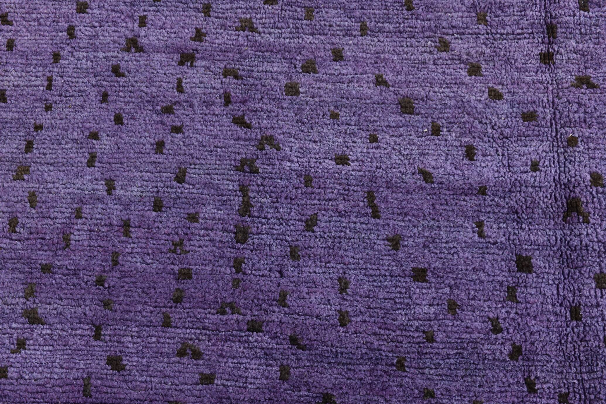 Purple & Brown Polka Dot Kilim Rug, 206x263Cm