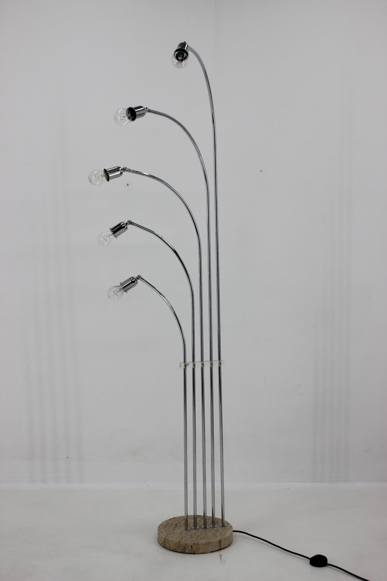 1970s Chrome and Marble Floor Lamp , Italy