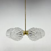 1960's brass & glass chandelier by kamenicky senov, 2 pieces available