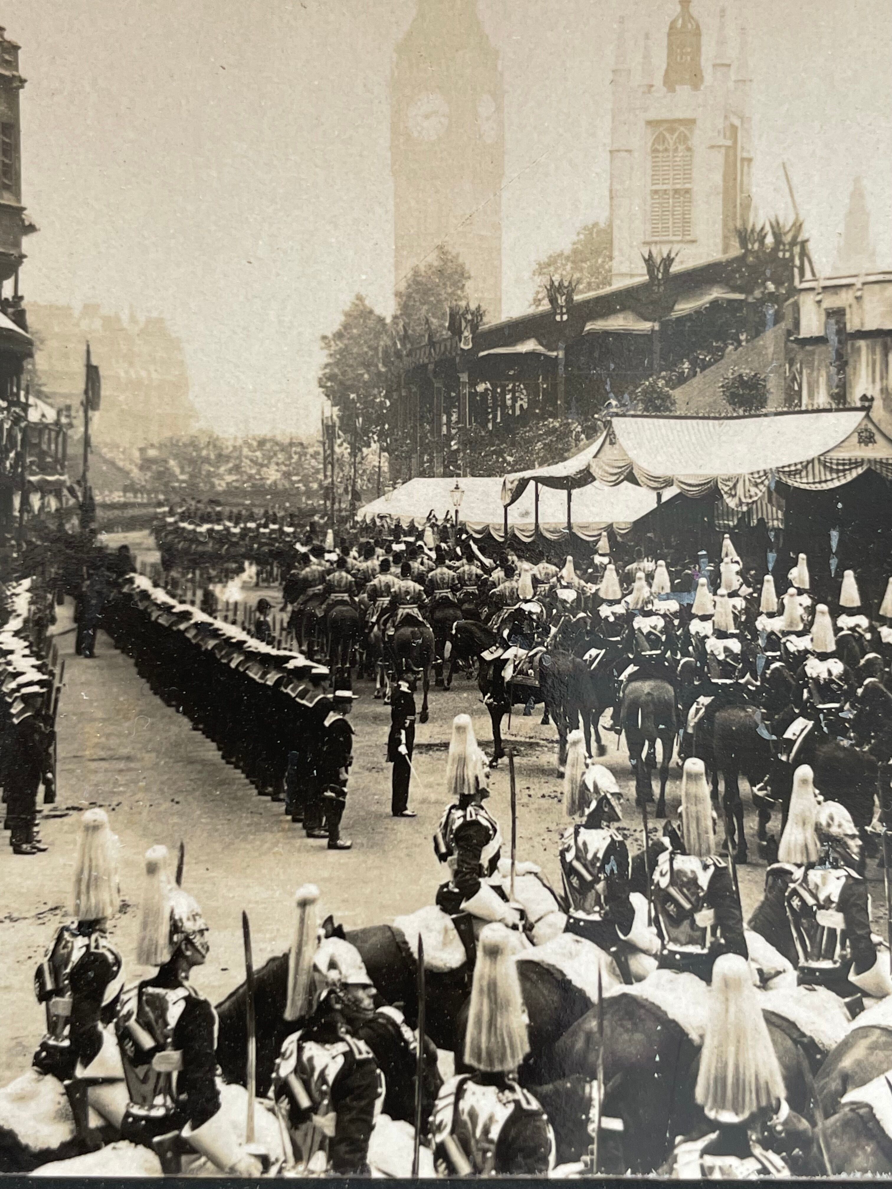 Old photography stereo, stereograph, luxury albumine 1903 Coronation Edward VII