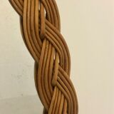 Oval mirror in rattan 1960s - 70x38cm