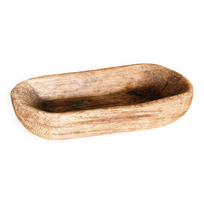 Coupe monoxyle en bois sculpté, art populaire, 19ème